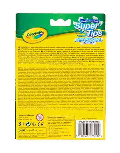 CRAYOLA SuperTips Washable Markers - Assorted Colours (Pack of 12) £2.50 @ Amazon