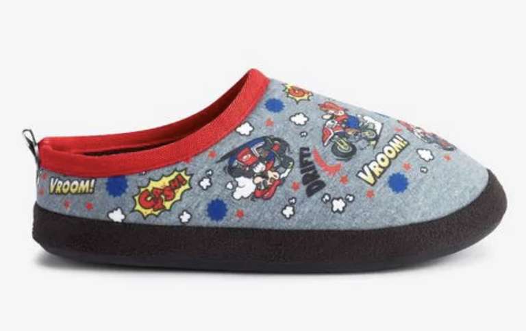 Next Mario Kart Grey/Red Mario Warm Lined Mule Slippers £4-£5 + free click and collect @ Next