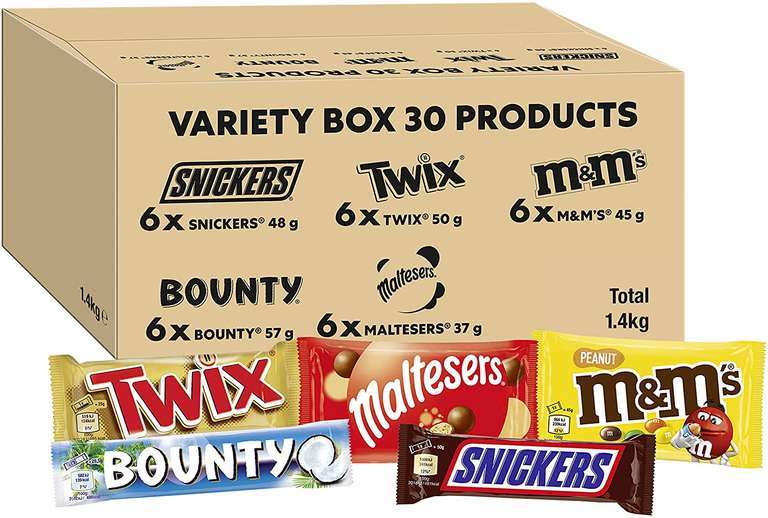 Mars Mixed Chocolate Bar Variety Bulk Box 1.4kg Best Before: 26 May 2024 / min spend £22.50 - 1 box per order