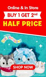 Buy one get one half price on all Squishmallows, also incl Disney, Marvel, Star Wars and Exclusive's - Free C&C