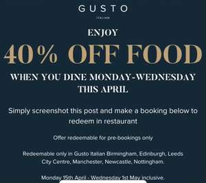 40% off Food – City Centre Restaurants