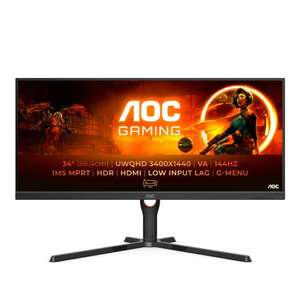 AOC Gaming U34G3XM - 34 Inch QHD Monitor, 144Hz, 1MS MPRT, VA, FreeSync Premium
