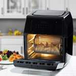 Daewoo 12L Rotisserie Air Fryer for Healthy Cooking, Rapid Air Circulation with Large Window & Interior Light For Easy Viewing,