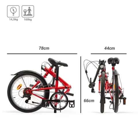 BTWIN 120 - Red 20" folding bike £199.99 free collection @ Decathlon