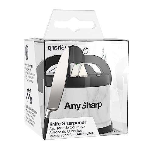 AnySharp Knife Sharpener, Hands-Free Safety, PowerGrip Suction, Safely  Sharpens All Kitchen Knives, Ideal for Hardened Steel & Serrated, World's  Best