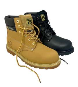 Mens HD Leather Ankle Steel Toe Cap Safety Boots Black £24.47 / Honey £27.97 sold by 24-7Workwear