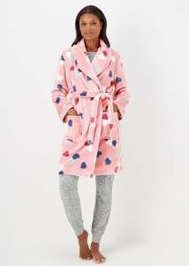 Pink Heart Print Fleece Dressing Gown + 99p collection