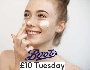 £10 Tuesday- Brands include No7, Bazuka, XX Revolution, Benefit, Champneys + More £1.50 Click and Collect free on £15.spend @ Boots