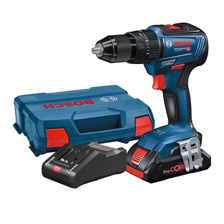 Bosch 18v Brushless Combi Drill with 1 x 4Ah Battery, Charger, and Case £120 @ ITS