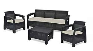 Keter Corfu Outdoor 5 Seater Rattan Sofa Furniture Set - £261.74 from Amazon