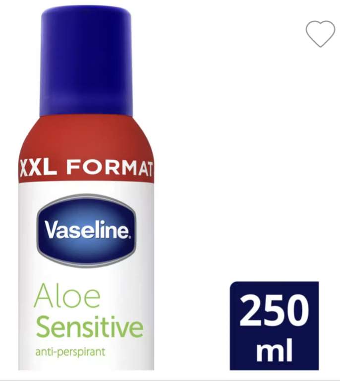 Vaseline Active Fresh Anti-perspirant Deodorant Aerosol 150ml £1 / Aloe Sensitive Deodorant 250ml & Active Fresh 250ml £1.50 (+ £1.50 C&C)