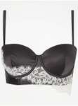 Women's Entice Satin Lace Balcony Bra's in Black, Green or Red + free click & collect