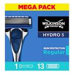 WILKINSON SWORD Hydro 5 Razor Blades For Men|Pack of 13 Razor Blade Refills & Handle|Hydrating Gel & Precision Trimmer (£15.34/13.73 on S&S)