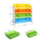 SONGMICS Children's Toy Storage Unit Playroom Display Stand Unit with 4 Colour Removable PP Container Box - with voucher