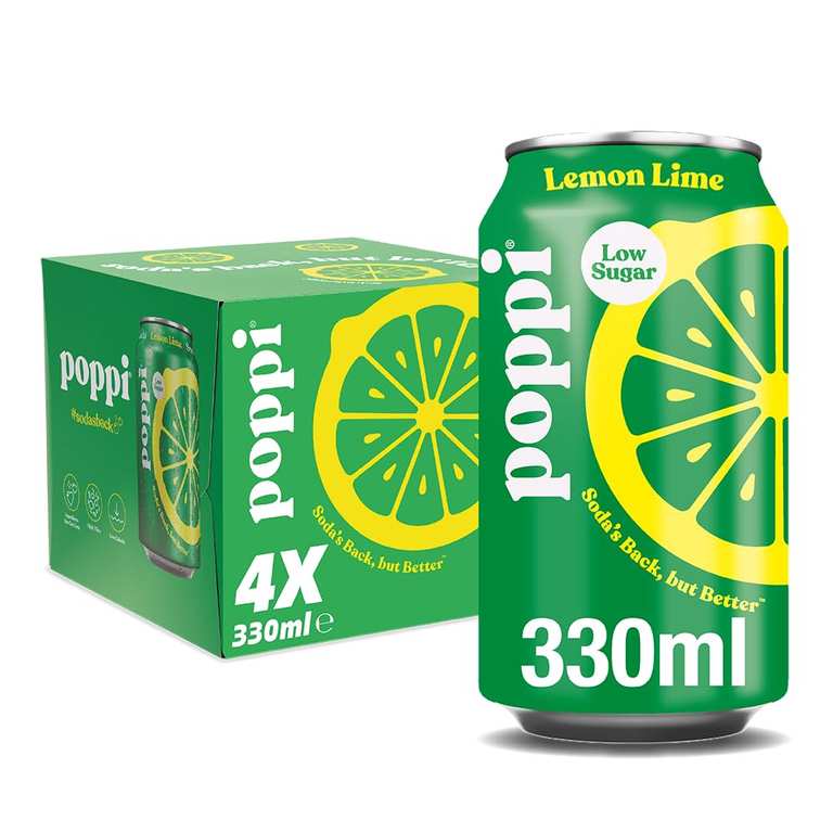 Poppi Lemon & Lime Sparkling Soda 330m Can | 24 Pack