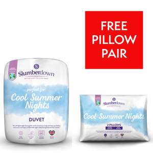 Slumberdown Cool Summer Nights 4.5 Tog Summer Duvet + 2 Pillows - Single £16.50 / Double £18.50 / King £20.50 Delivered @ Sleepseeker