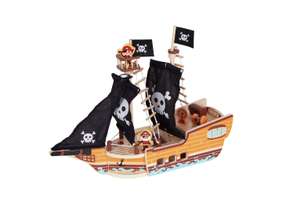 Cocoland Wooden Pirate Ship Dolls Playset - Free Click & Collect