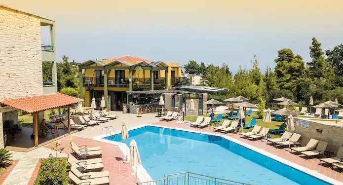 Aegean Aparthotel Kriopigi, Greece. Half Board 2x Adults, Birmingham Flights, Luggage & Transfers, 4th May = £678 @ HolidayHypermarket