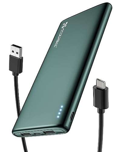 Coolreall Power Bank 10000 mAh, Slim & Light Portable Charger, High-Speed Charging USB-C, 2 USB Ports. with voucher sold by EU-ZJD