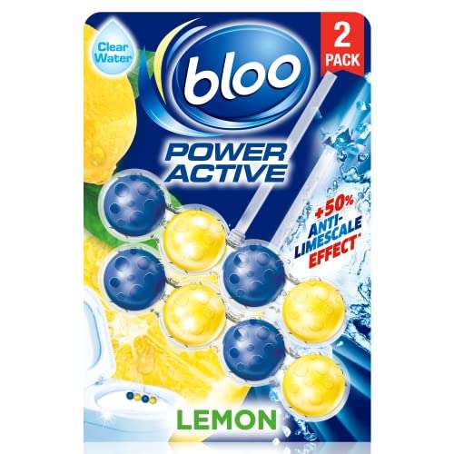 Bloo Power Active Toilet Rim Block Lemon, 2 x 50g £1.80 S&S