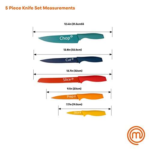 MasterChef Kitchen Knives Set of 5 Including Paring, Utility, Bread, Carving & Chef Knife - £11.25 @ Amazon
