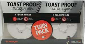FireAngel Toast Proof Smoke Alarm Twin Pack £10.50 (£9.45 Tradepro Members) Free click and collect @ Wickes