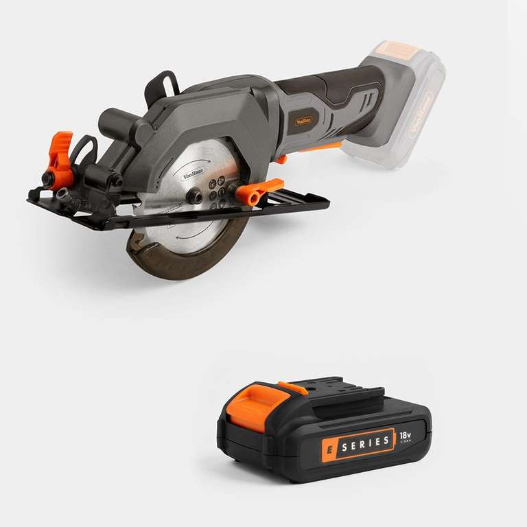E-Series Cordless Circular Saw Bare Unit £26.99 / With battery £43.18 - Using Code