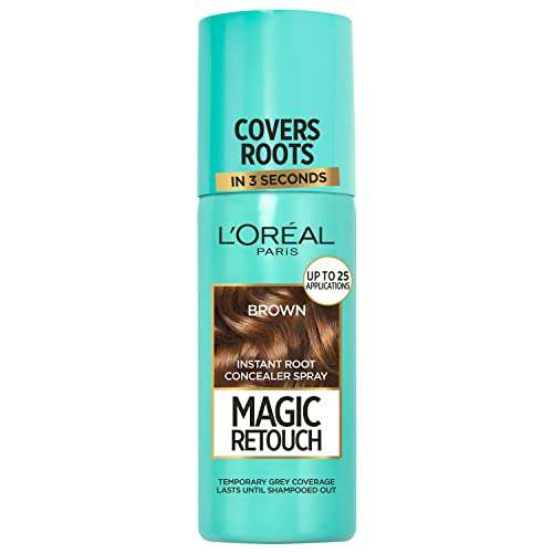 L'Oréal Magic Retouch Instant Root Concealer Spray, Ideal for Touching Up Grey Root Regrowth, 75ml, Colour: Brown £4.75 S&S