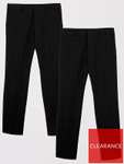 Men's 2 Pack Regular Trousers - Black/Black