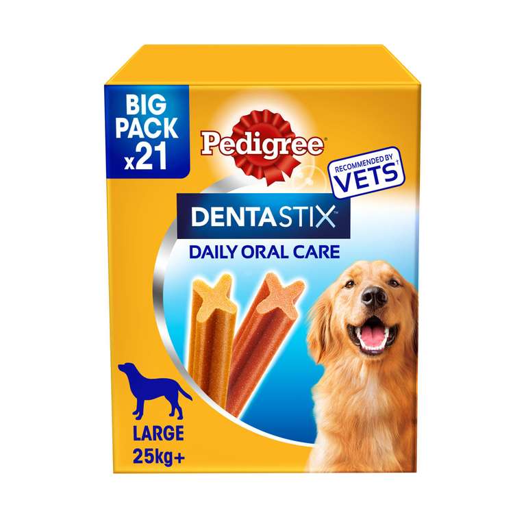 Pedigree Dentastix Daily Adult Large Dog Treats Dental Sticks x21 810g - £1.95 @ Sainsbury's Hammersmith