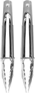 Fackelmann Stainless Steel Kitchen Tongs, Set of 2 with Locking Function, 18cm, Silver