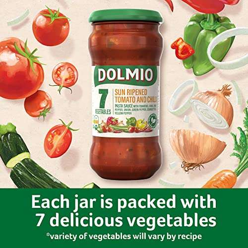 Dolmio 7 Vegetables Tomato and Chilli Pasta Sauce, Bulk Multipack 6 x 350 g jars - Sold + Fulfilled by Palmzen