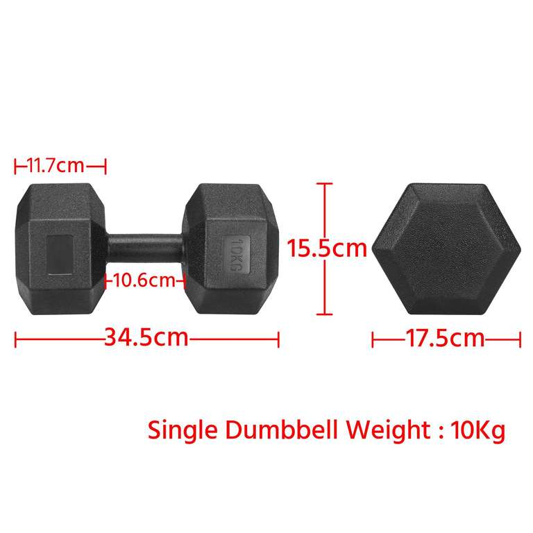 Yaheetech 2x10kg Dumbbells Set W/Voucher. Sold & dispatched by Yaheetech UK