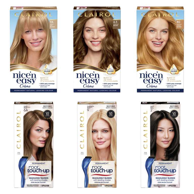 Clairol Nice'n Easy or Root Touch-Up Hair Dyes (Various Colours) - £1.50 each (Free click & collect) @ Argos