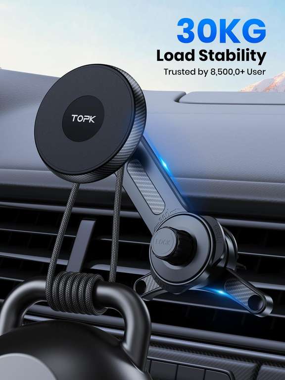 TOPK Mag-Safe Phone Holder for Cars, Magnetic Phone Car Mount, Air Vent Car Phone Holder with Strongest Magnet - by Topk Direct / FBA