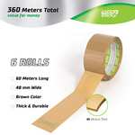 Sticky Sticky Packing Tape 6 Rolls Brown Parcel Tape 48mm x 60m Strong £5.39 Subscribe & Save
