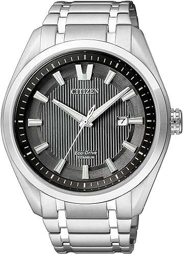 Citizen AW1240-57E Men's Super Titanium Eco-Drive Watch (Black / Silver) - Amazon EU