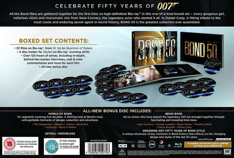 007: The James Bond Collection Blu-Ray (23 Films - Used) - £20 / 50th Anniversary Edition (22 Films - Used) - £22 + Free Collection @ CeX