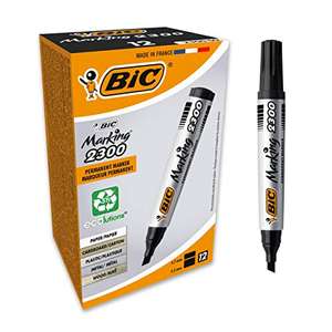 BIC Marking 2300 ECOlutions, Multi-Surface Black Permanent Markers, Low-Odour Ink, Pack of 12 - £6.16 @ Amazon