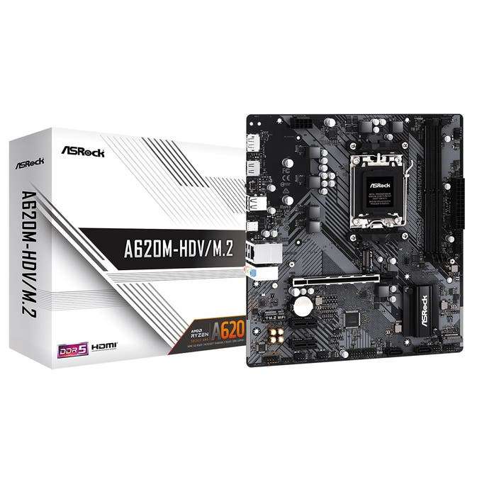 ASRock A620M-HDV/M.2 AMD Ryzen DDR5 Micro ATX Motherboard - Socket AM5 - £89.99 @ AWD