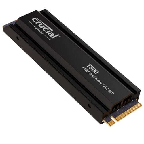 Crucial T500 2TB PCIe Gen4 NVMe with Heatsink, Up to 7400MB/s, PlayStation 5 (PS5) Compatible - CT2000T500SSD5 - Sold by Amazon US