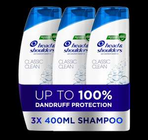 Head & Shoulders Classic Clean Anti Dandruff Shampoo, 3x400ml
