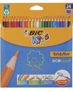 BIC Kids Evolution ECOlutions Colouring Pencils, Assortment of Coloured Pencils (4.3mm), Pack of 24 - £2.40 @ Amazon