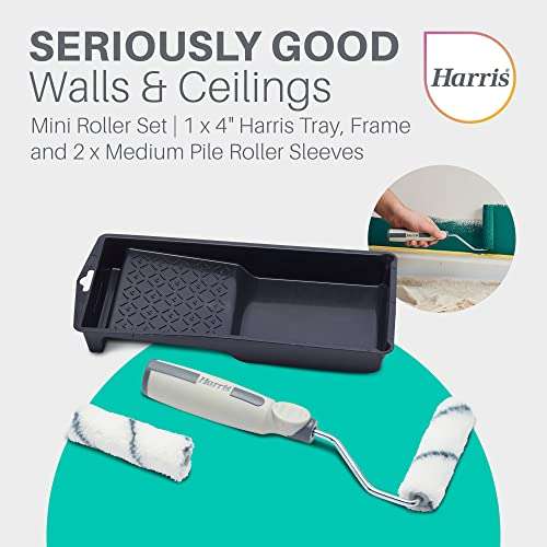 Harris 102012205 Seriously Good Walls & Ceilings Medium Pile Mini Roller Sleeves Set, 4"