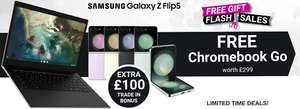 Samsung Galaxy Z Flip5 512GB 5G Smartphone + iD 50GB Data + Claim Chromebook Go + extra £100 trade in (£50 TCB) £26.99pm + £349 Upfront
