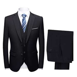 Men's Suit 3-Pieces Black or Navy £69.58 Delivered @ fruugo