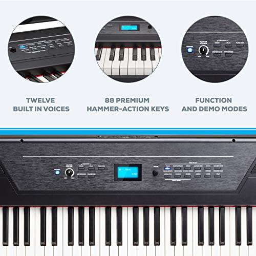 Alesis Recital Pro - Digital Piano Keyboard with 88 Weighted Hammer Action Keys, 12 Premium Voices and Built-In Speakers £299.99 @ Amazon