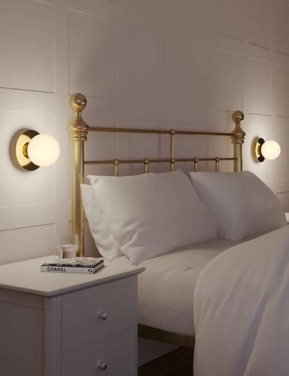 Set of 2 Ribbed Globe Wall Lights - £15 (Free Click & Collect) @ Marks &  Spencer | hotukdeals
