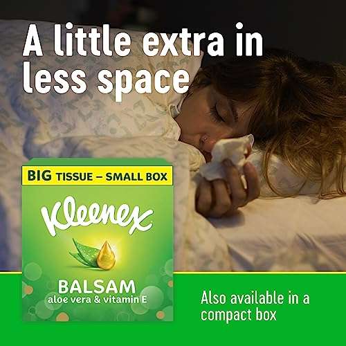 Kleenex Balsam Facial Tissues - Pack of 12 Tissue Boxes (S&S £13.32)
