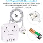 Extension Lead with USB ports - £12.74 With Voucher, Dispatched By Amazon, Sold By ADDTAM